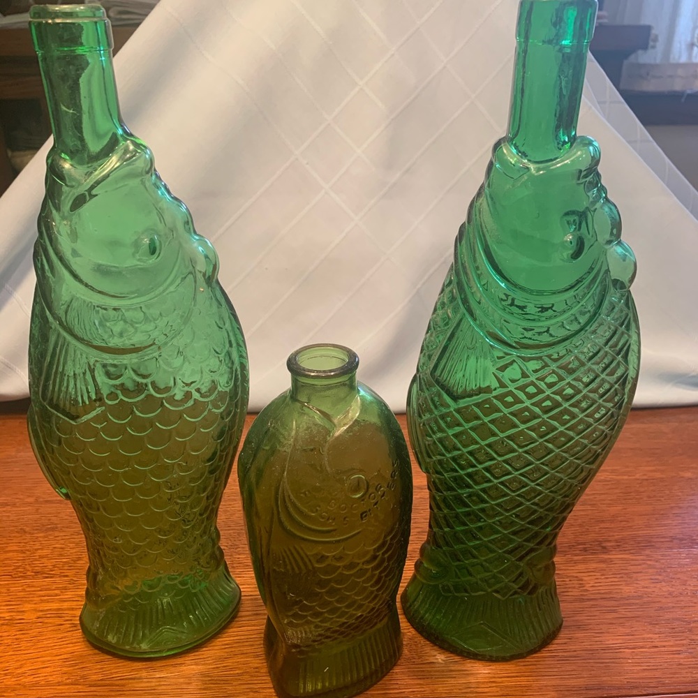 Dr. Fisch’s bitters Glass Fish Bottles Retro
